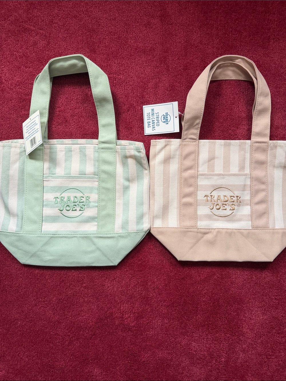 Trader Joe’s Summer Mini Striped Canvas Tote Bag